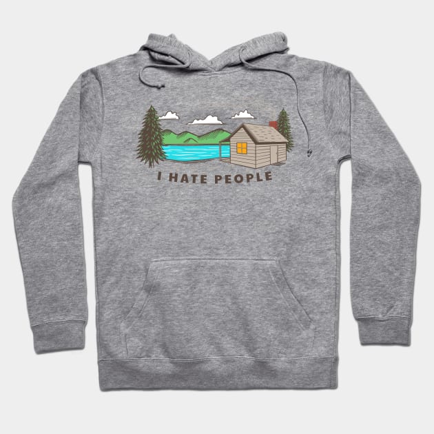 I Love Nature, But I Hate People Hoodie by Contentarama